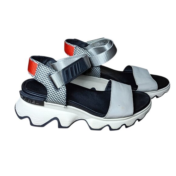 Sorel Kinetic Impact Strap Sandals Women’s 8.5 Gray Platform Chunky Wedge Sporty - Picture 10 of 10